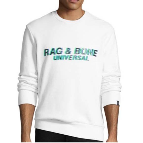 NEW ⭐️ RAG & BONE white sweatshirt | Men’s Small | NWT - Picture 1 of 7
